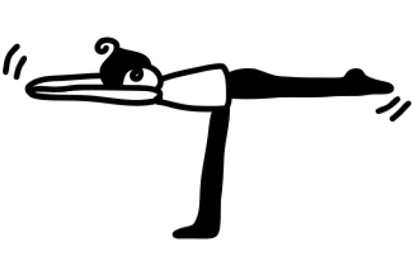 A Playful Cartoon of a Humanoid Figure in a Striking Pose