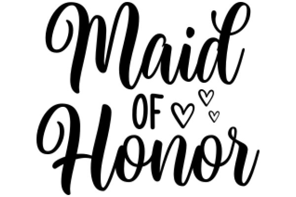 Celebrating the Bond of Marriage: A Graphic Design of 'Maid of Honor' with Heart Symbols