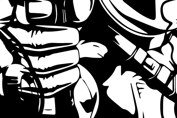 Defiant Guardian: A Monochrome Emblem of Vigilance