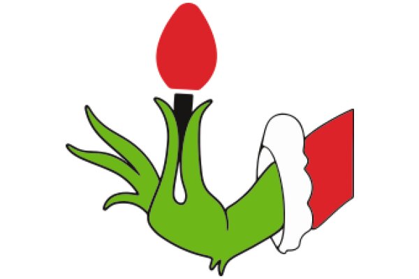 A Festive Christmas Tree Decoration: A Green Dragon with a Red Ball on Top