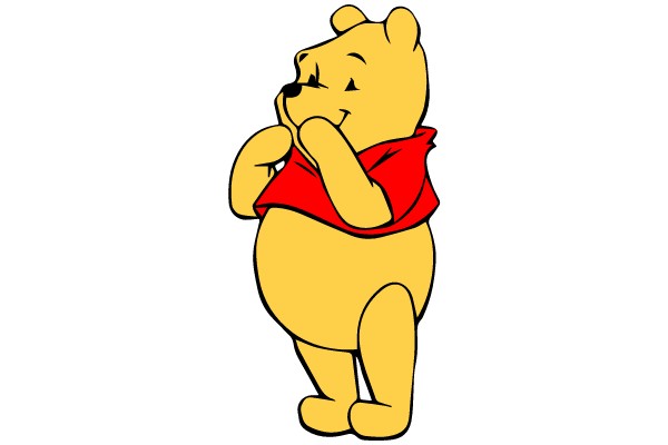Winnie the Pooh in a Red Shirt
