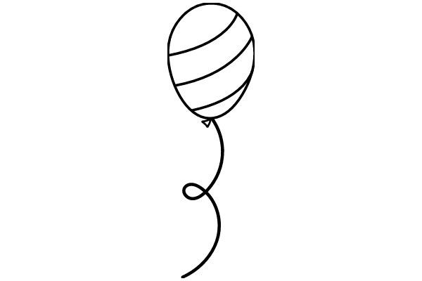 A Simple Line Drawing of a Balloon