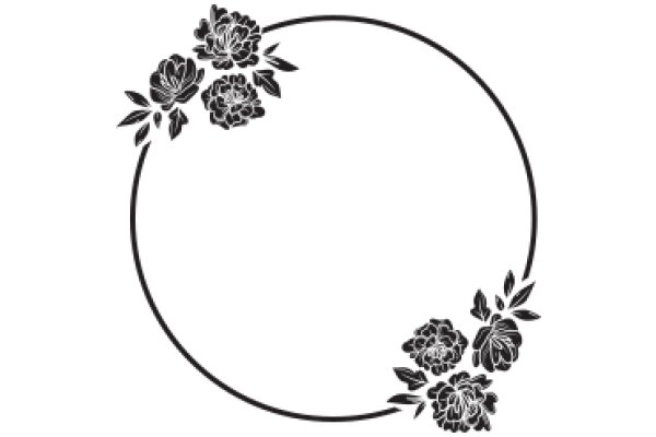 Elegant Floral Design: Floral Pattern with a circular border