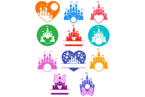 A Collection of Colorful Disney-Inspired Icons