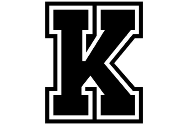 Stylized Black Letter 'K' on a White Background