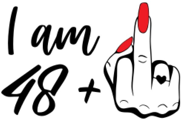 A Playful Expression of Identity: A Cartoon Character with a Red Nail and the Number 48+