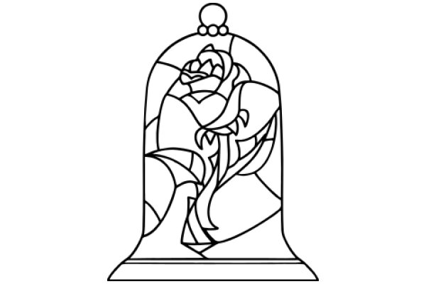 Stained Glass Art: A Detailed Line Drawing of a Stained Glass Window