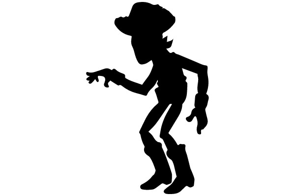 Silhouette of a Dancing Cowboy
