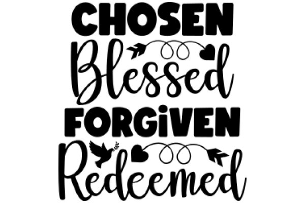 Chosen, Blessed, Forgiven, Redeemed: A Graphic Design with a Message of Hope and Grace
