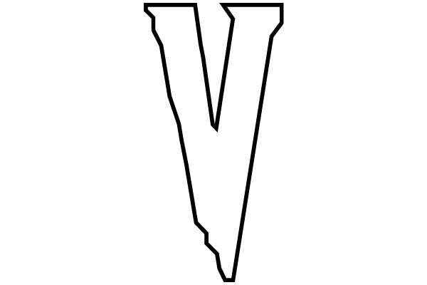 Bold Black Letter V Outline