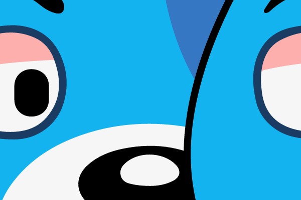 Blue and Pink Teddy Bear Face