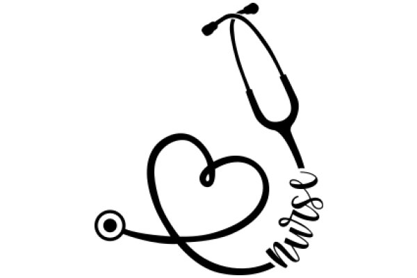A Stylish Illustration of a Nurse's Stethoscope with a Heart-Shaped Design