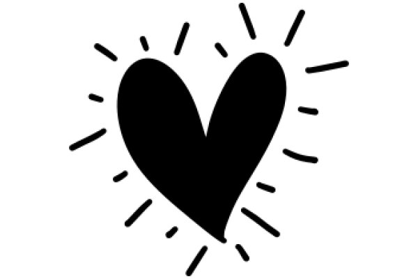 Simplistic Illustration of a Heart with Rays of Light