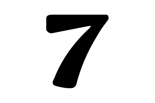 Bold Black Number 7