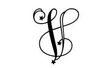 Stylized Monogram Design with Star Accents