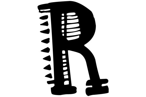 Bold 'R' with Tusk-like Design