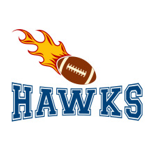 Hawks Football Logo with Flames