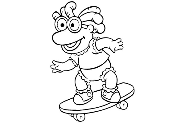 Roller Skating Fun: A Cartoon Character's Adventure on Wheels
