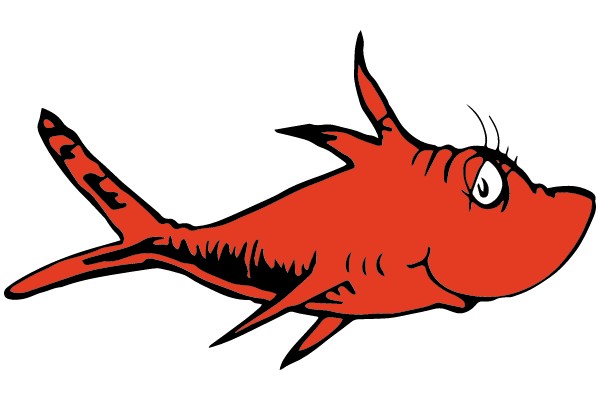 Whimsical Red Fish Cartoon