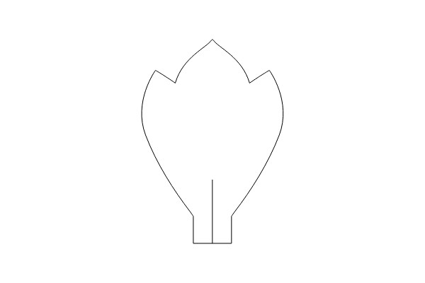 A Simple Line Drawing of a Flower-like Shape