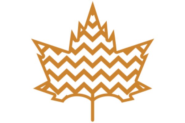 Stylized Maple Leaf Design with Chevron Pattern