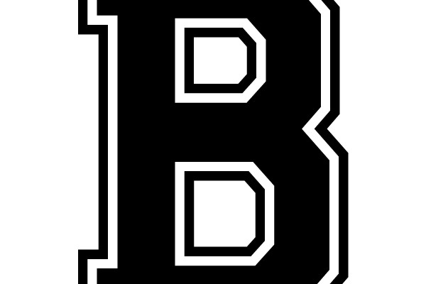 Stylized Black Letter 'B' on a White Background
