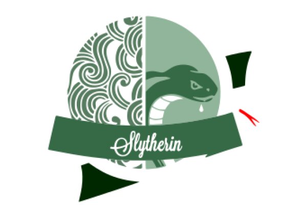 Stylized Logo for 'Slytherin' with a Snake and a Brain Design