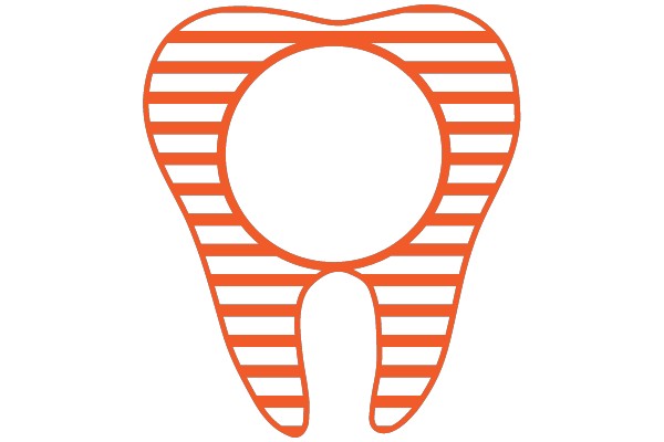 An Orange and White Tooth with Striped Lines