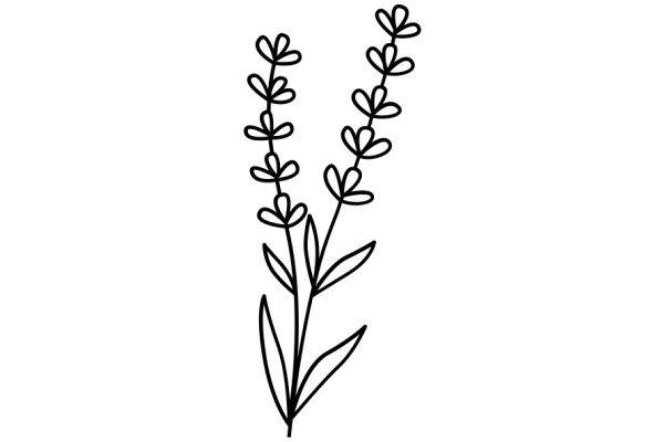 Simplistic Line Drawing of a Plant