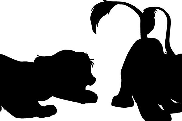 Silhouettes of Two Animals