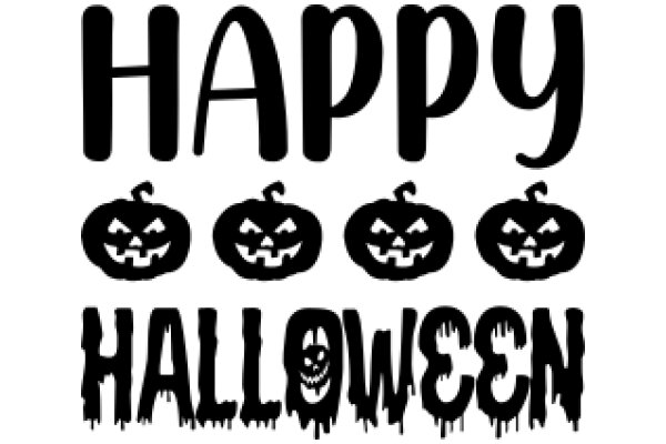 Happy Halloween: A Festive Greeting with Pumpkins and the Word 'Happy' in a Stylish, Halloween-Themed Font