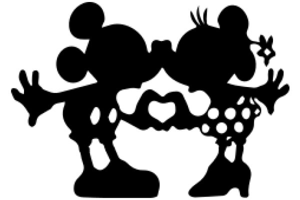 A Silhouette of Two Iconic Disney Characters Embracing in a Heartfelt Display of Love and Friendship
