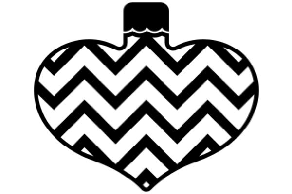 Stylized Heart with Chevron Pattern