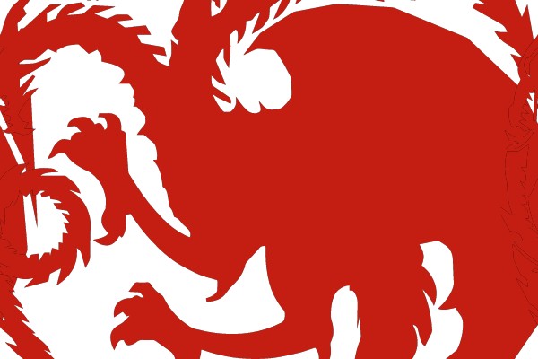 Red Dragon within Yin-Yang Symbol