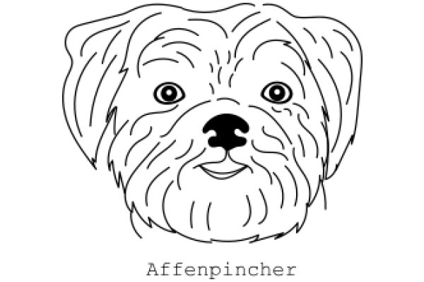 A Line Drawing of a Dog with a Smile, Named 'Affenpinscher' by the Artist