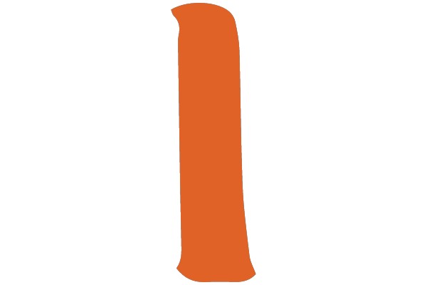 A Vibrant Orange Rectangular Shape with a Horizontal Line.
