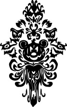Stylized Black and White Artwork Featuring a Monsterous Figure with Multiple Eyes and Mouths