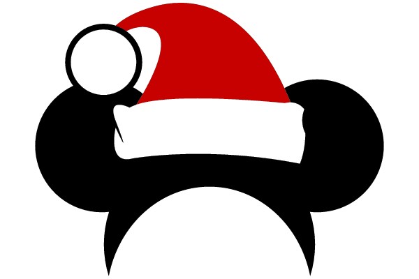 Mickey Mouse with Santa Hat Clip Art