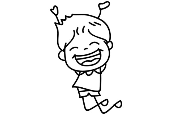 A Joyful Cartoon Character with Antennae