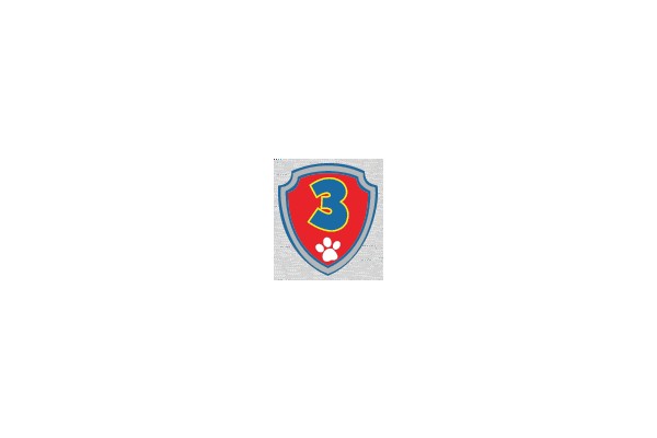 Shield with Number 3 and Paw Print