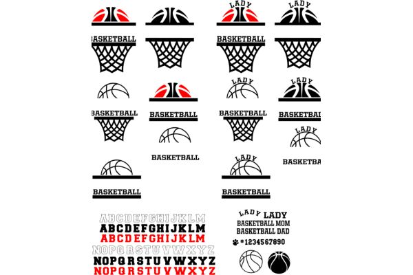 A Collection of Basketball-Themed Alphabets and Logos