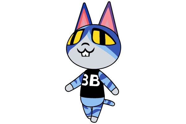 Cat with Yellow Eyes and Striped T-shirt
