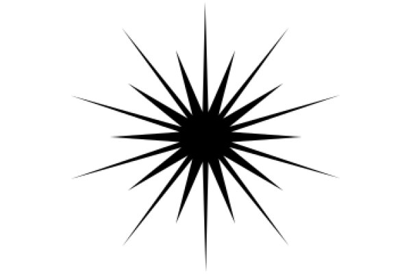 Radiant Black Starburst on White Background