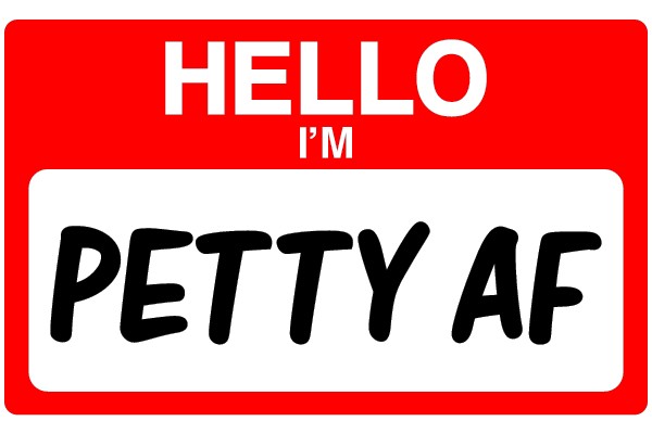Hello, I'm Petty AF: A Red Name Tag with a Humorous Twist