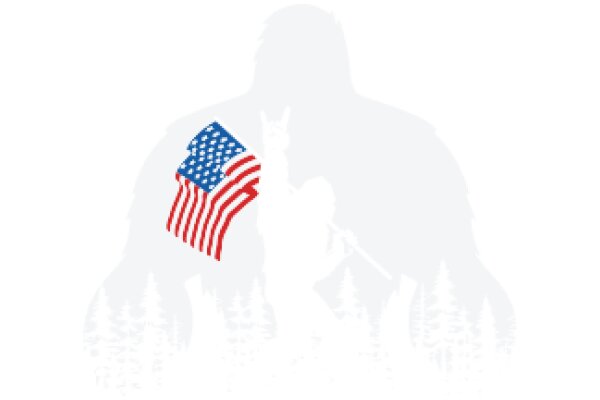 A Symbol of American Pride: The American Flag and the Eagle, Together in Silhouette