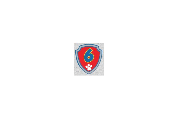 Shield with Number 6 and Pawprint