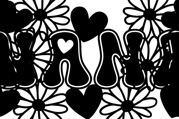 Stylish Flower Decoration with the Word 'Nana' in the Center
