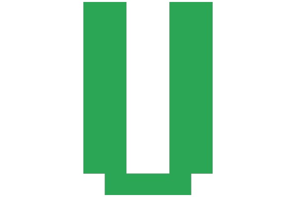 Green and White 'U' Shape Symbol