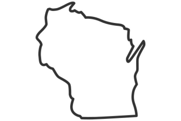 Simplistic Line Drawing of a State: Wisconsin