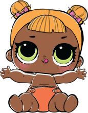 Adorable Cartoon Character: A Cute Brown-Haired Girl with Yellow Eyes and Orange Hair